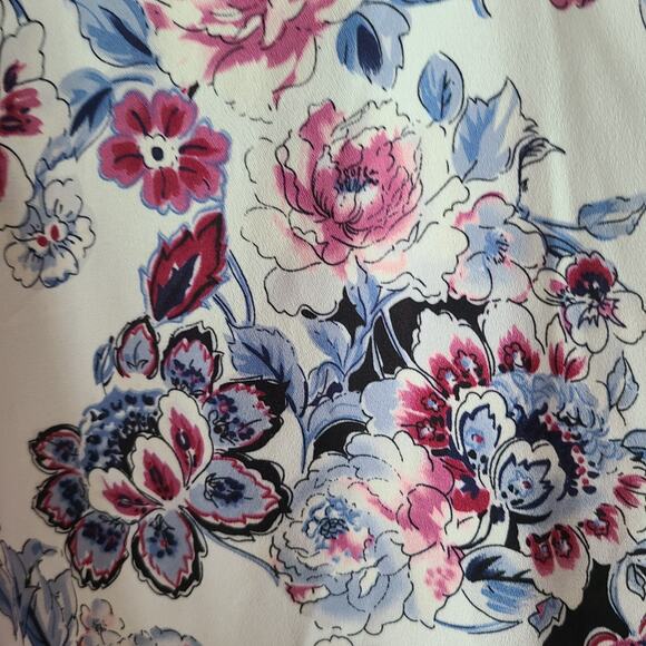 Adrianna Papell Floral Pullover Blouse SZ Small Office Work‎ Career Travel - Picture 9 of 10